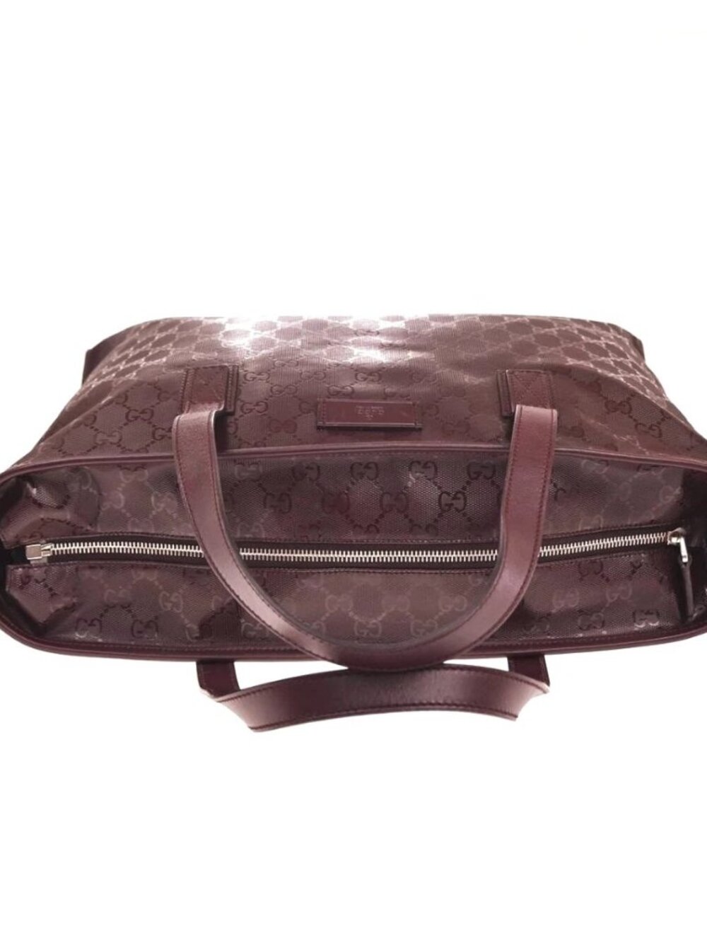 GUCCI Logo GG Pattern Imprime Shoulder Tote Bag PVC Leather Burgundy Red 31MA441 - Picture 5 of 16